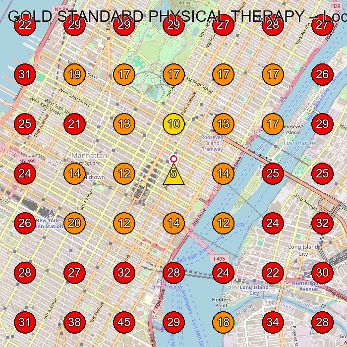 GOLD STANDARD PHYSICAL THERAPY GeoGrid visibility map for Physical Therapist in New York